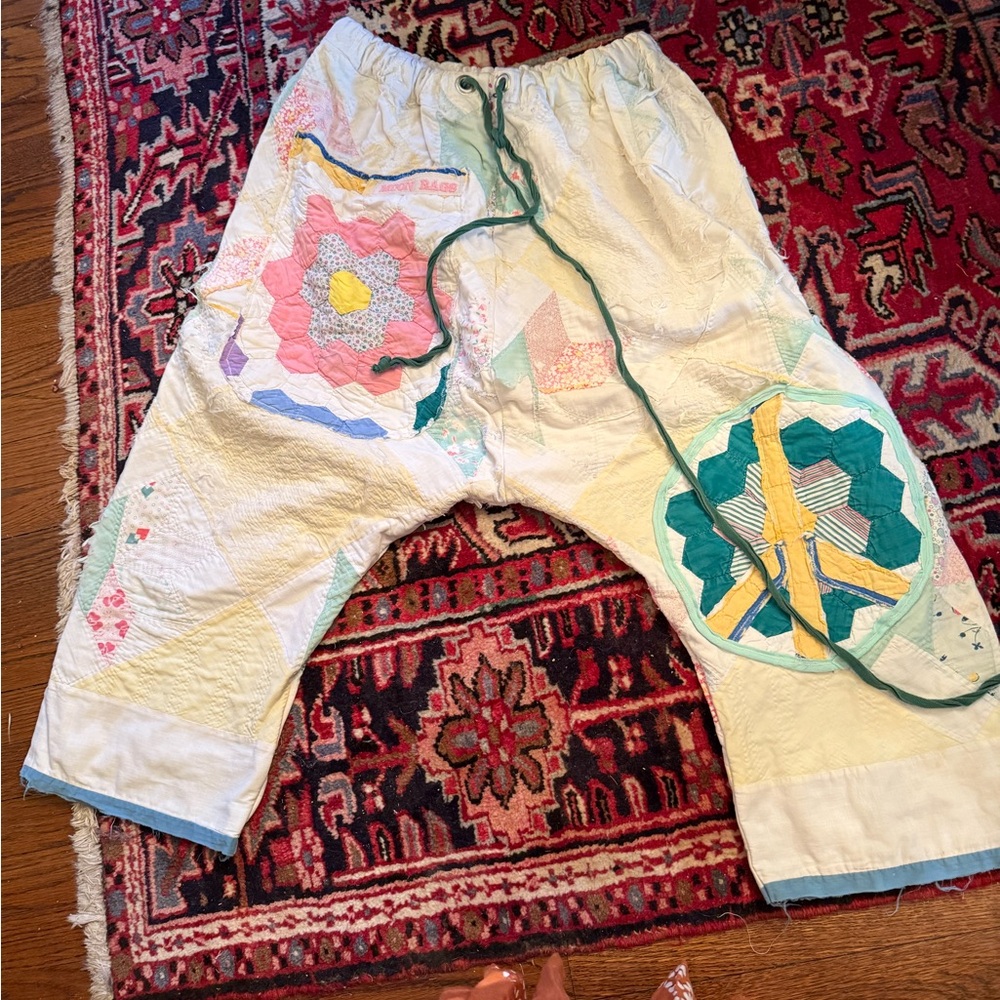 Colorful Patchwork Women's Straight Leg Pants - Picture 2 of 11